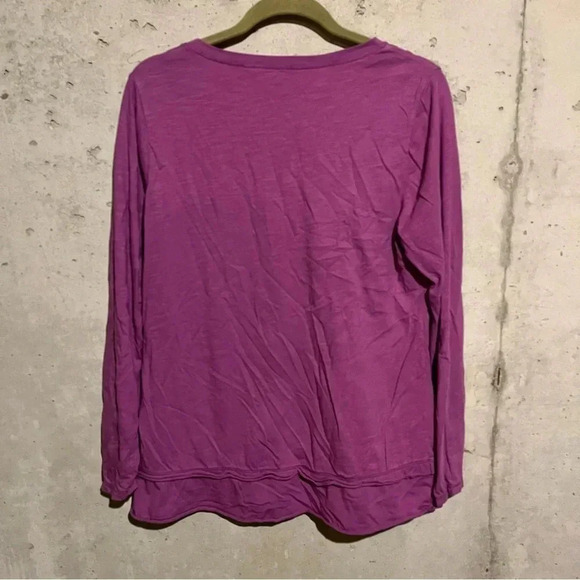 Soft Surroundings Tunic Shirt Womens M Purple V Neck Long Sleeve Charms Buttons - Picture 7 of 9
